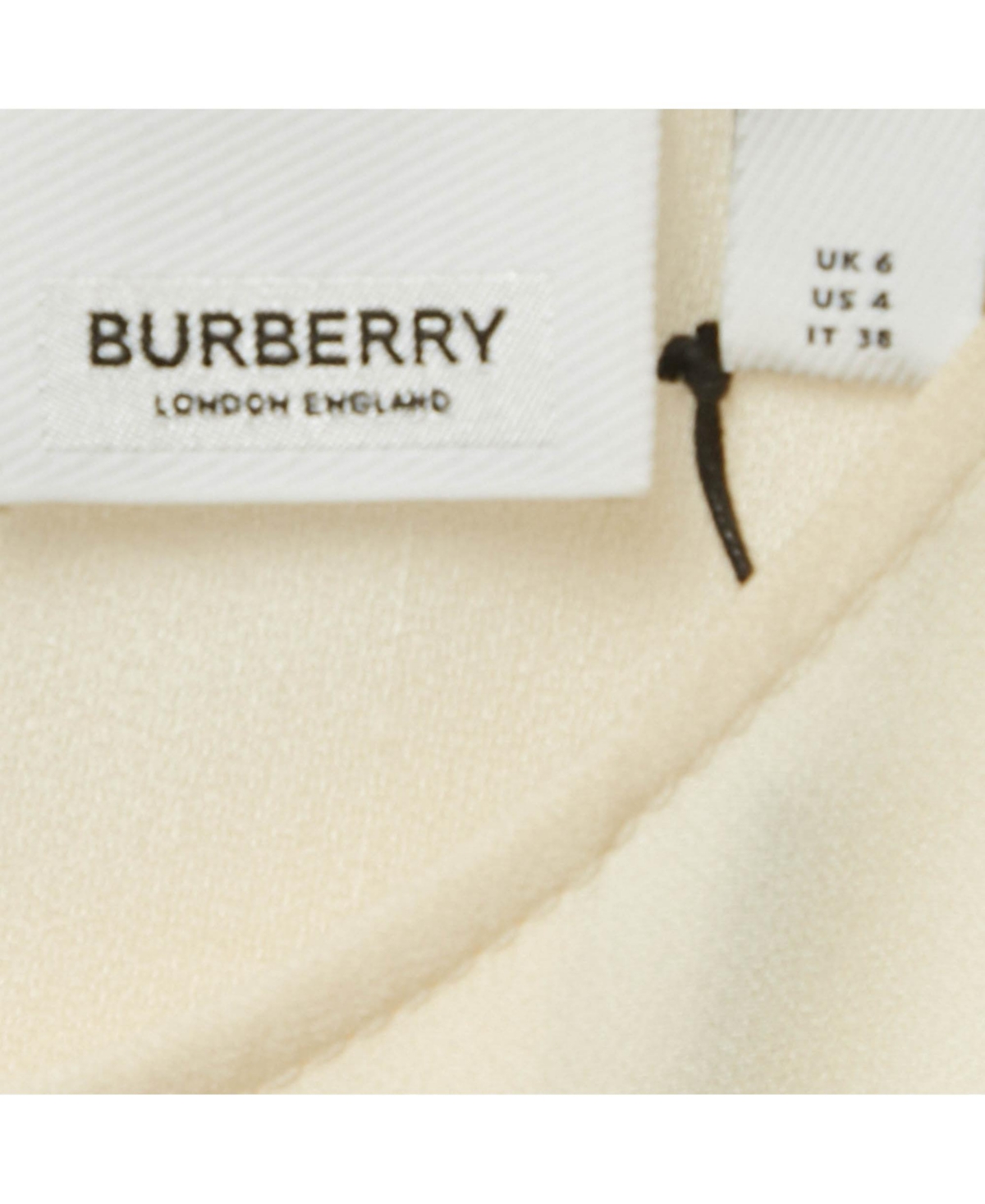 Pre-Owned Burberry Women's Off-White Crepe Belted Midi Dress