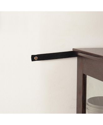 Glass Cabinet with Adjustable Glass Shelves 2 Doors and 1 drawer Cabinet Bulb Included