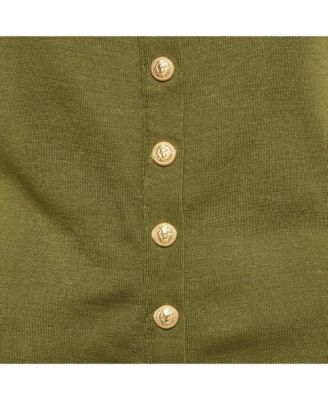 Women's Olive Green Cotton Knit Top