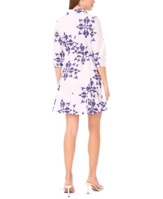 Petite Collared Button-Front Shirt Dress