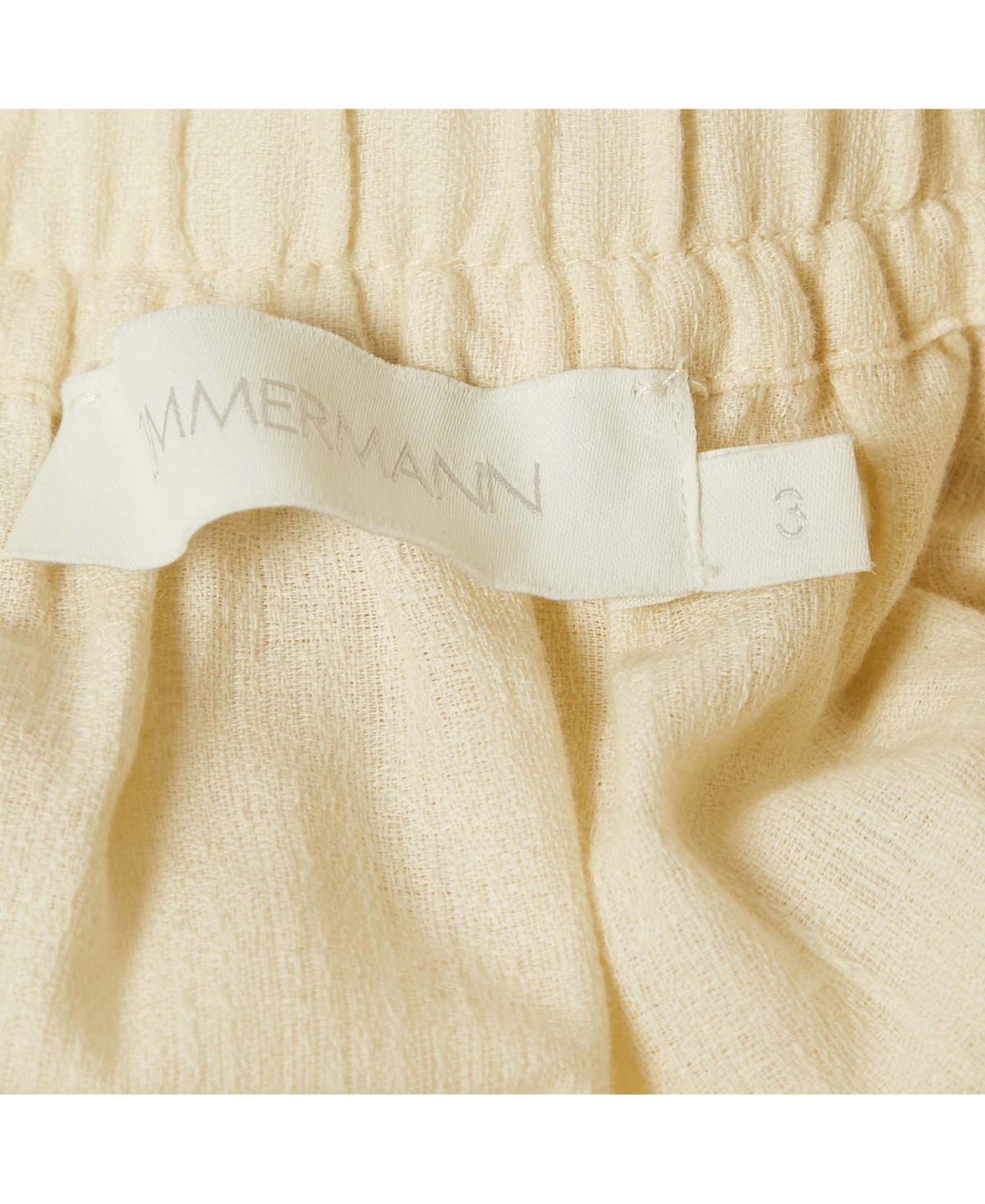 Pre-Owned Zimmermann Women's Cream Ottie Lace Trim Cotton Shirt And Skirt Set