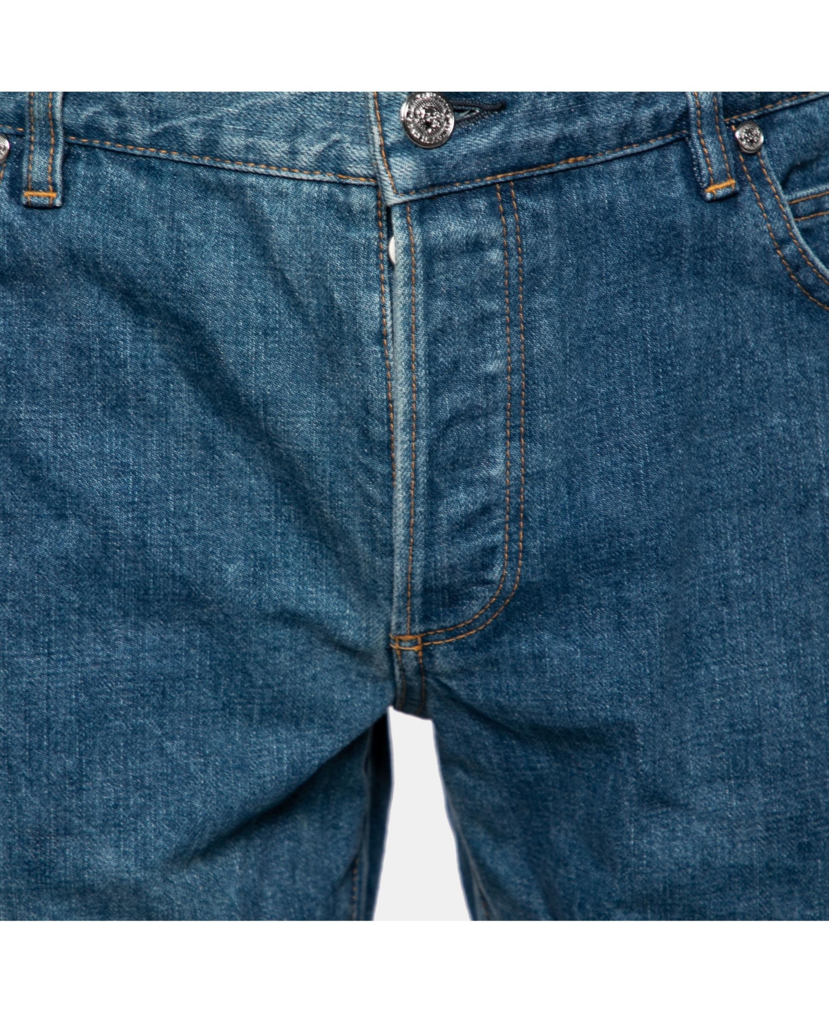 Pre-Owned Balmain Men's Pre-Owned Balenciaga men Mcqueen Black Logo Embroidered Denim Shorts