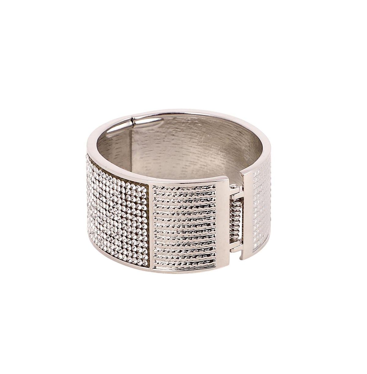 Sohi Women's The Cristal-Bijou Cuff Bracelet - Crystal Silver