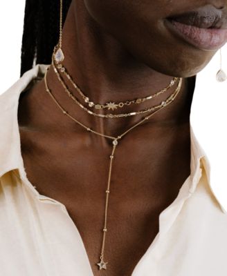 Forever Falling Multi-Chain Lariat Choker Necklace
