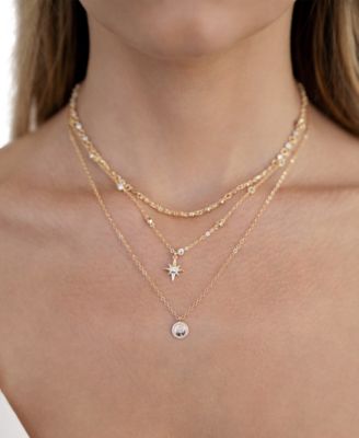 Celestial Triple Chain Layered Necklace