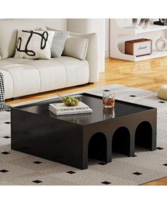 4-Tier Book Shelf Cabinet Coffee Table with Organizer Storage Shelves