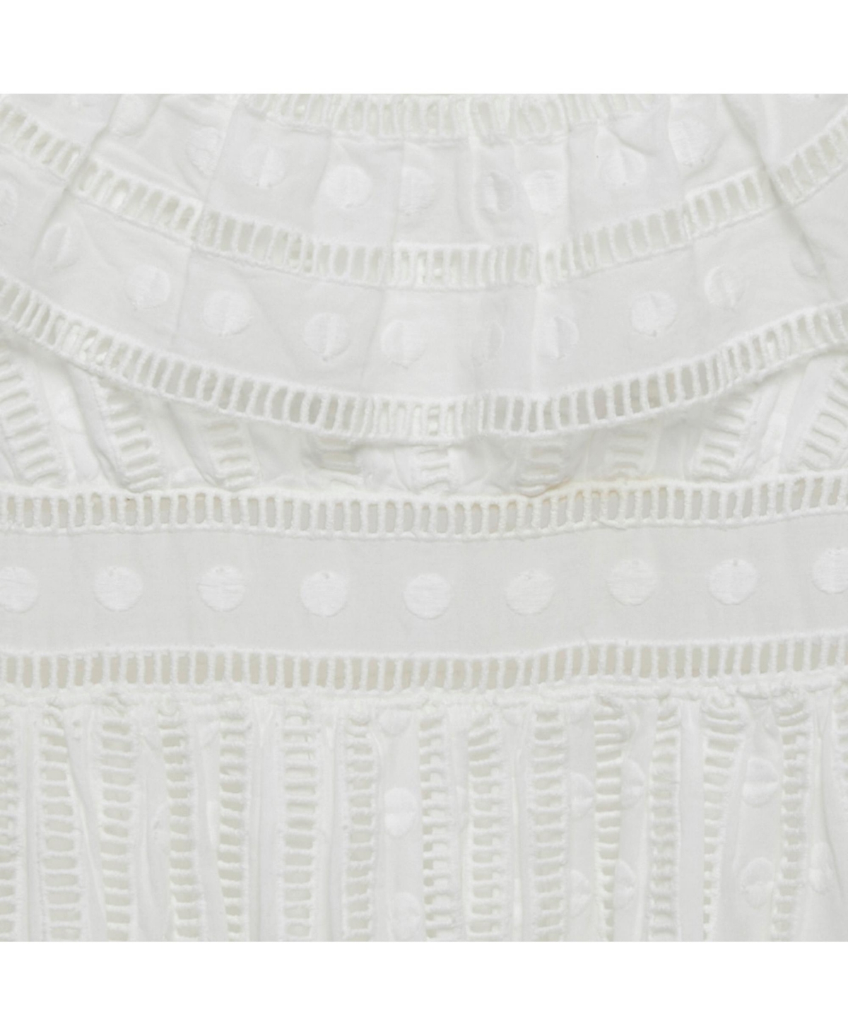 Pre-Owned Zimmermann Women's White Embroidered Cotton Melody Ladder Mini Dress