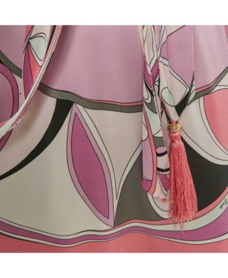 Women's Pink Printed Silk Mini Dress