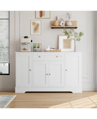 Modern Wooden Sideboard Buffet Cabinet with Drawer, 4 Doors and Storage Shelves