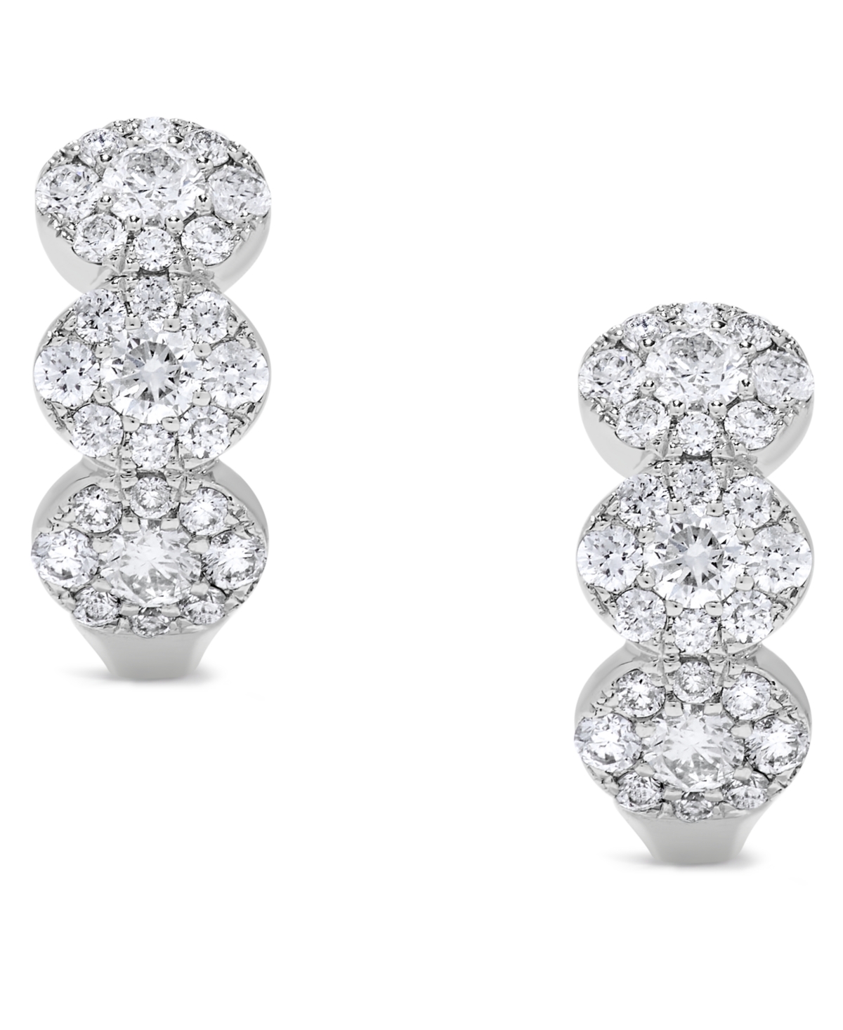 Macy's Diamond Hoop Earrings (3/4 ct. t.w.) in 14k Yellow Gold (also in 14k White Gold)