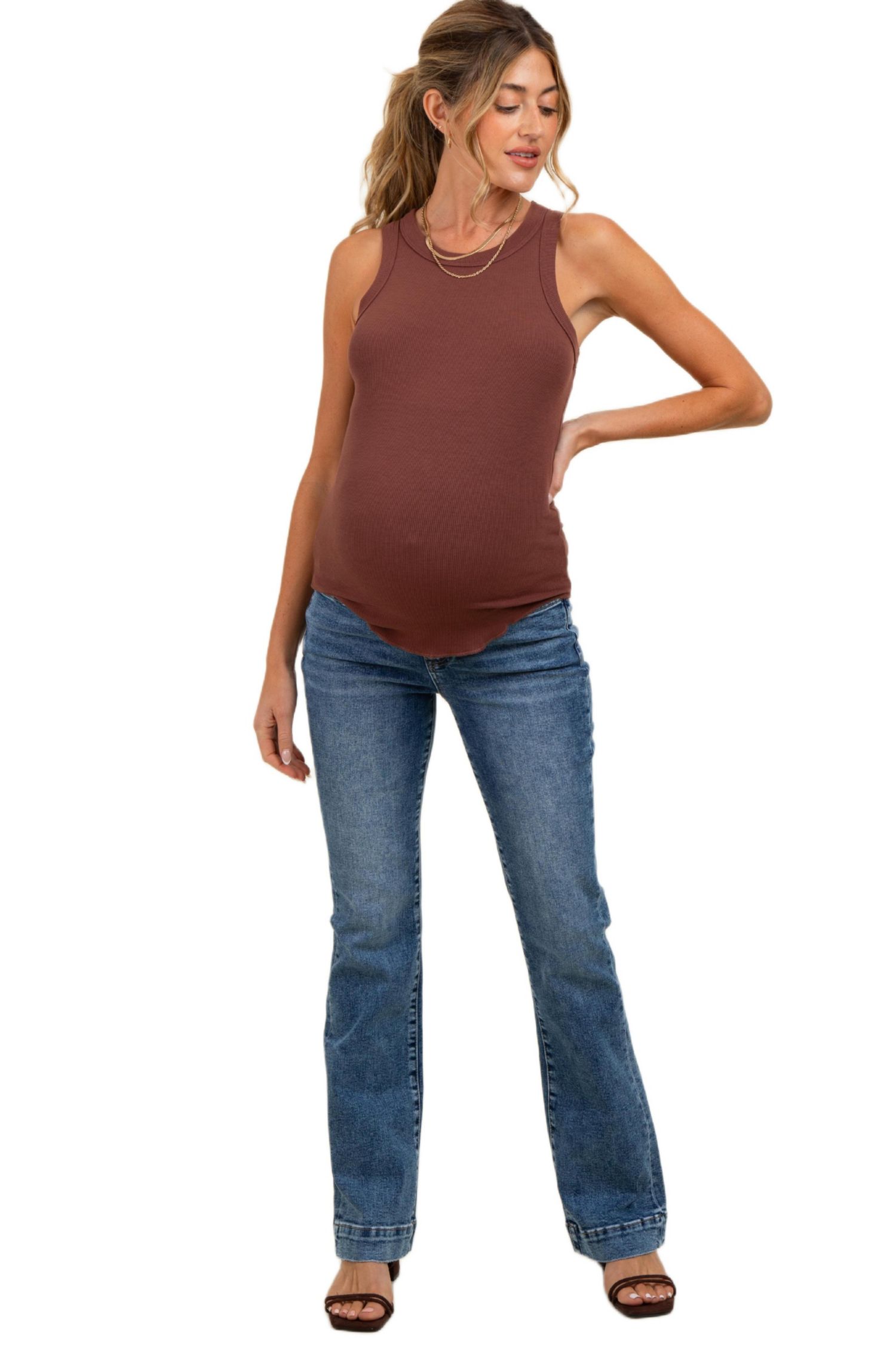 Women's Blue Wide Hem Bootcut Jeans