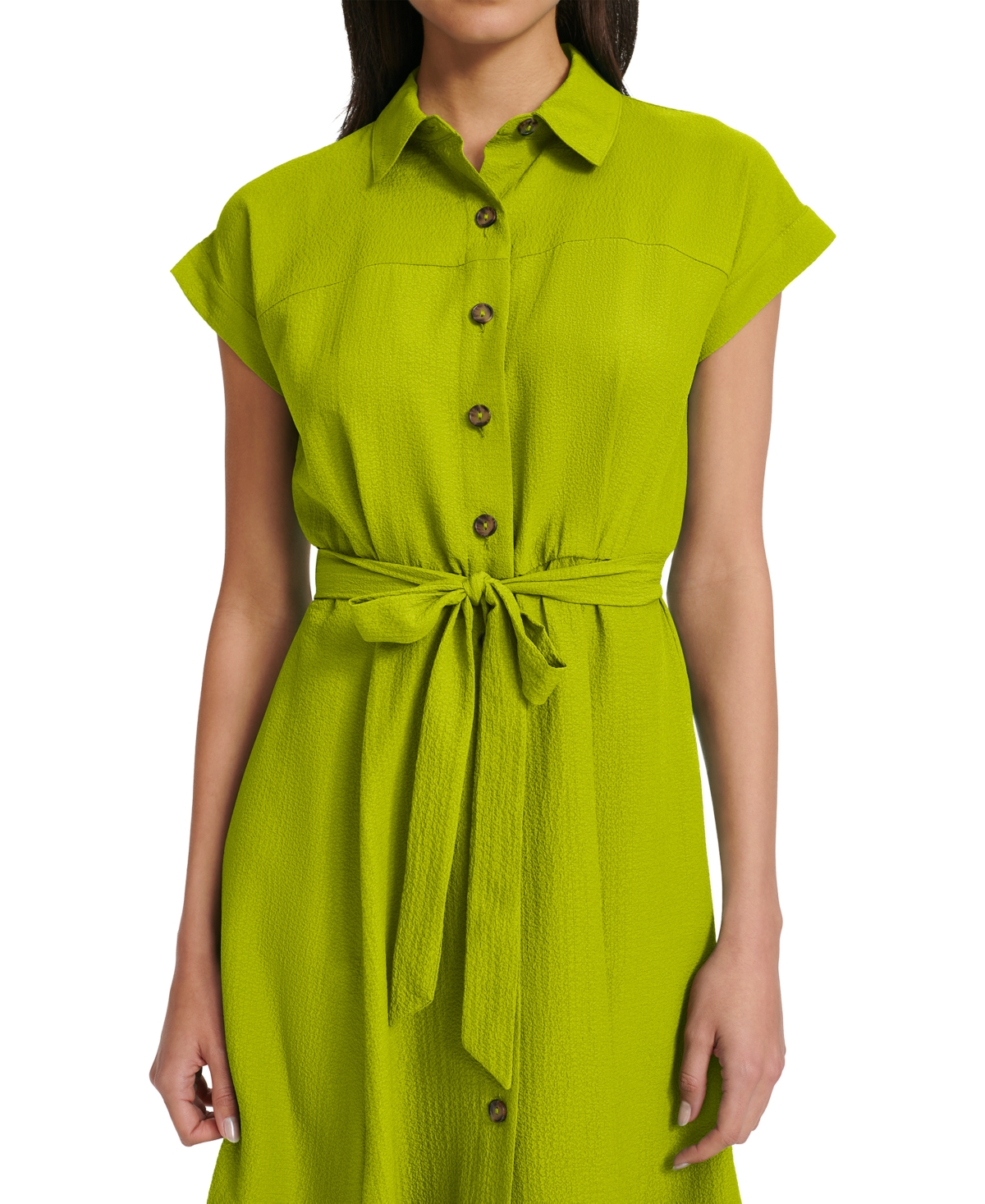 Calvin Klein Women's Belted Cap-Sleeve Shirtdress