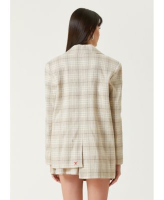 Women's Linen-Blend Checked Free Heaven Blazer