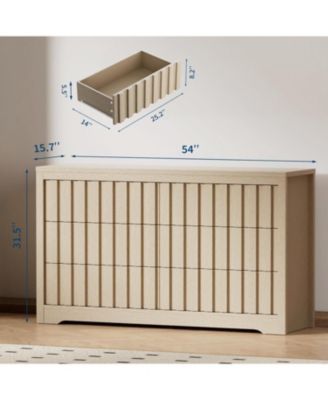 6-Drawer Fluted Bedroom Dresser