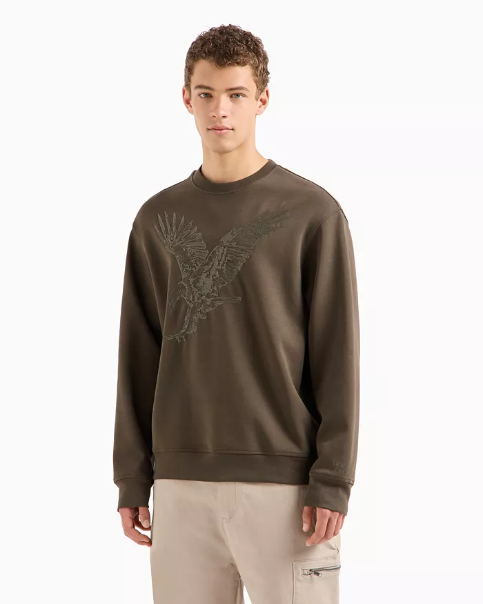 Men's Regular-Fit Eagle Logo Embroidered Sweatshirt