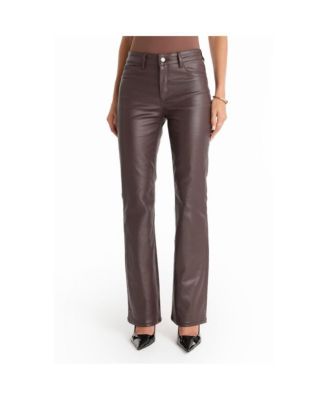 Women's Aria Coated Flare Jean - Merlot