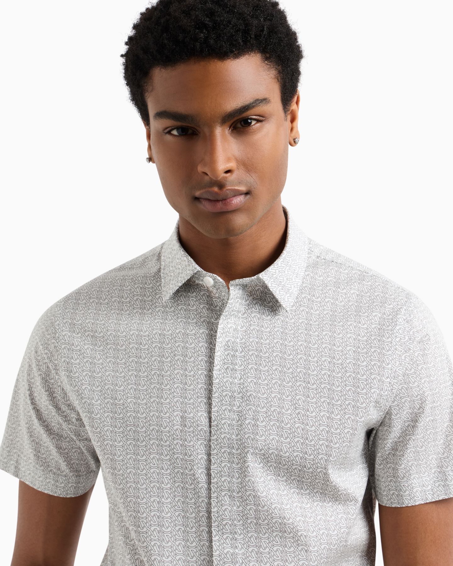 Мужская рубашка A|X Armani Exchange AX Logo, цвет: Молочный белый — фото 4