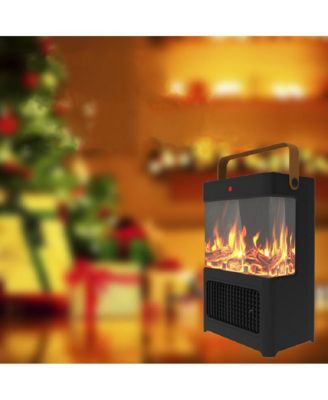 Electric Fireplace Heater for Indoor Use, 1500W Space Heater Fireplace with 3D LED Flame, Double Safety Protection