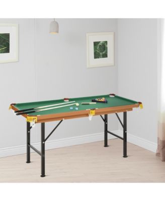 55Inch Folding Pool Table with Professional Green Felt and Complete Accessory Set Space Saving Billiards Table