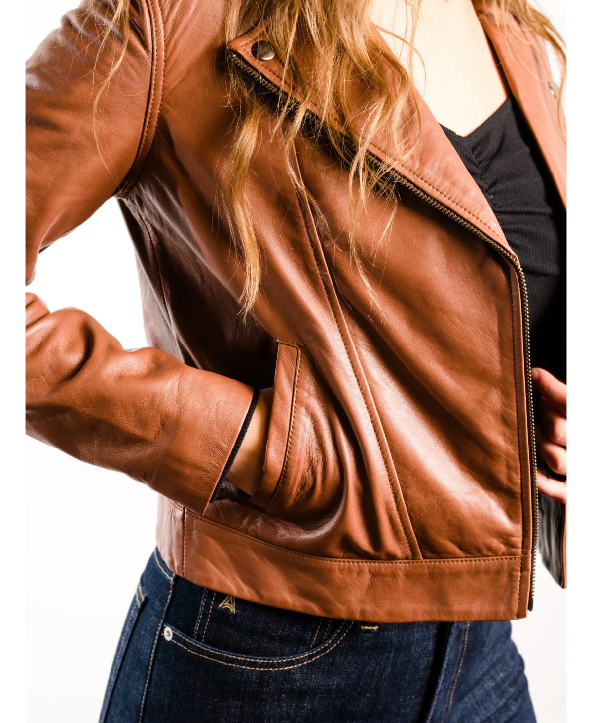 Able Plus Size Maha Leather Jacket