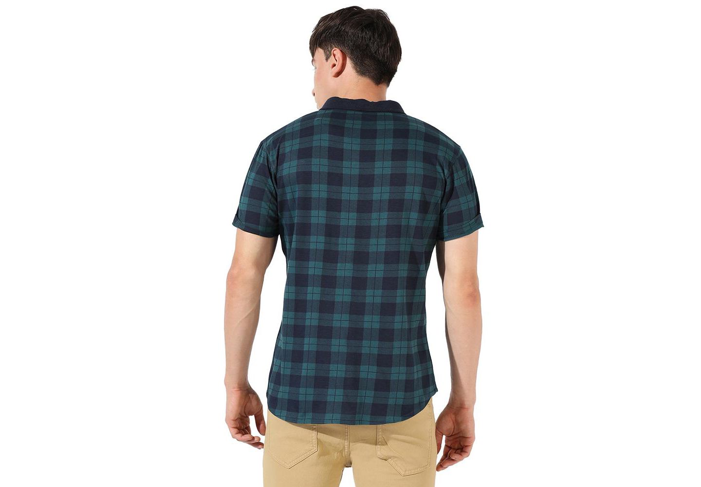 Мужская рубашка Cahoot Campus Sutra Green & Blue Tartan Plaid, цвет: Синий — фото 2