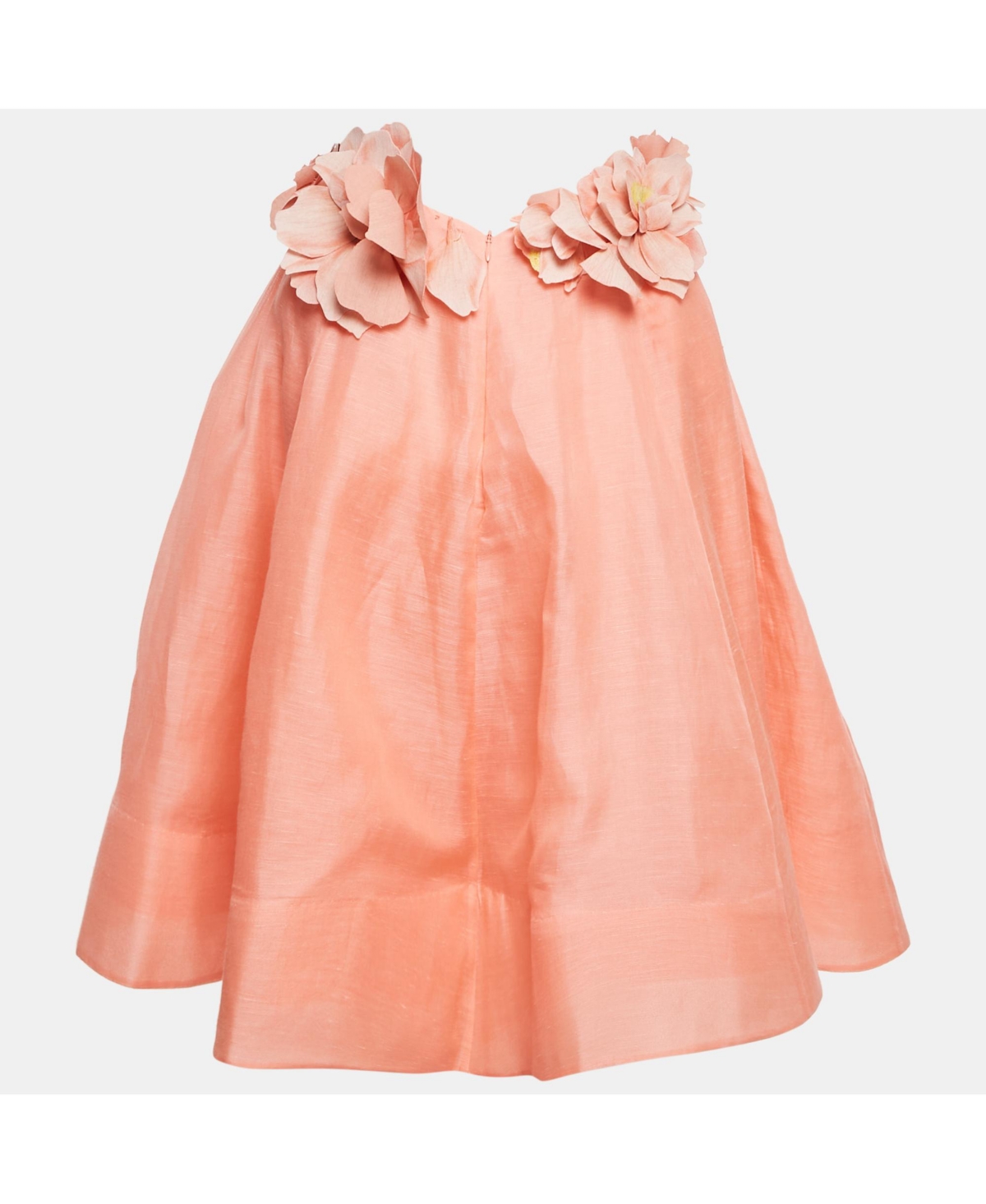 Pre-Owned Zimmermann Women's Coral Pink Linen Blend Natura Strapless Mini Dress