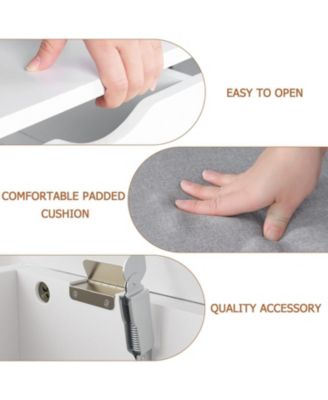 Shoe Bench w/ Cushion, Adjustable Shelf & Hidden Storage, Wooden Shoe Rack