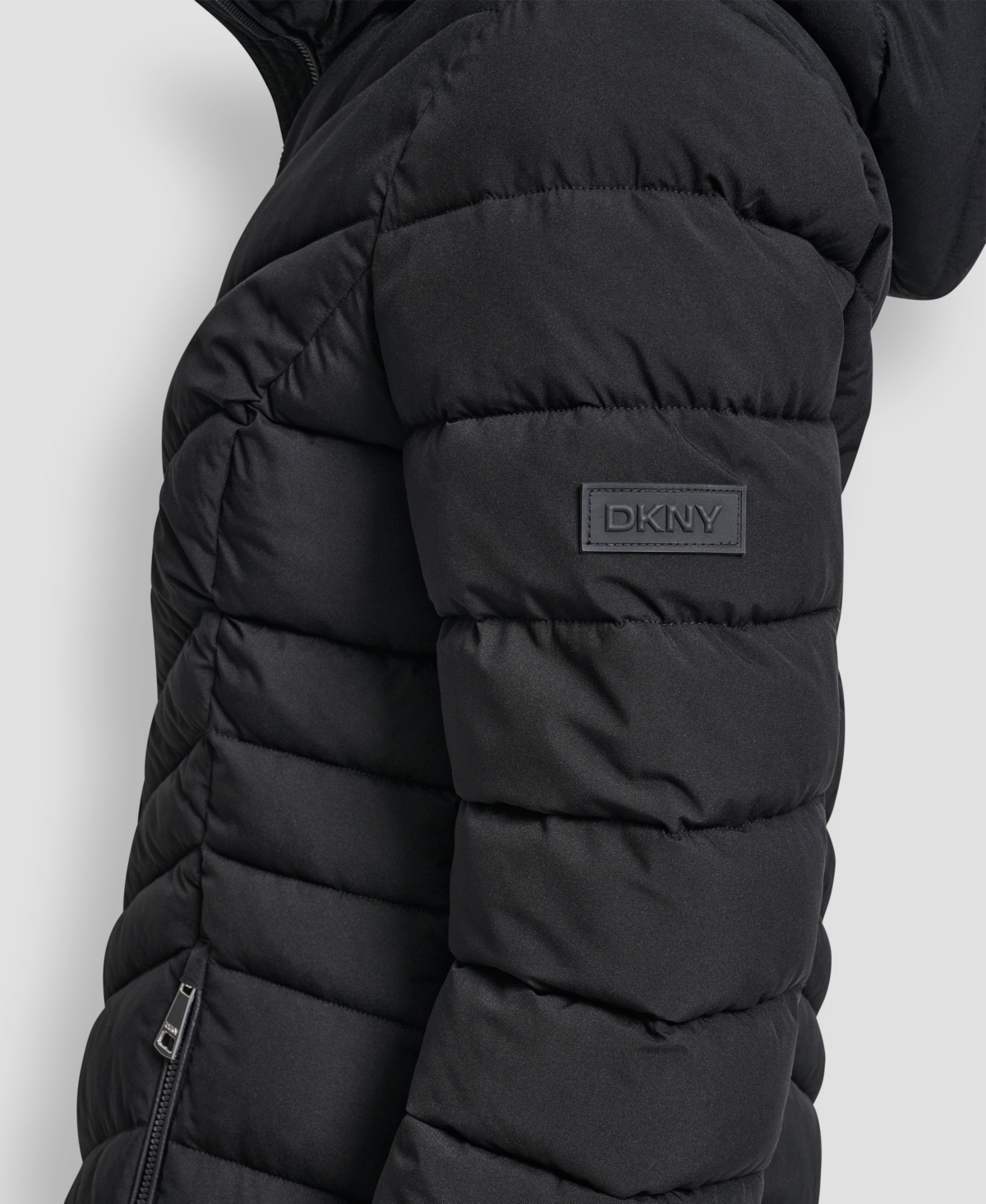 Dkny Women's Chevron Stand Collar Coat