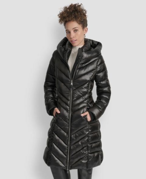 Женские куртки DKNY Full-Zip Front Quilted Puffer Coat