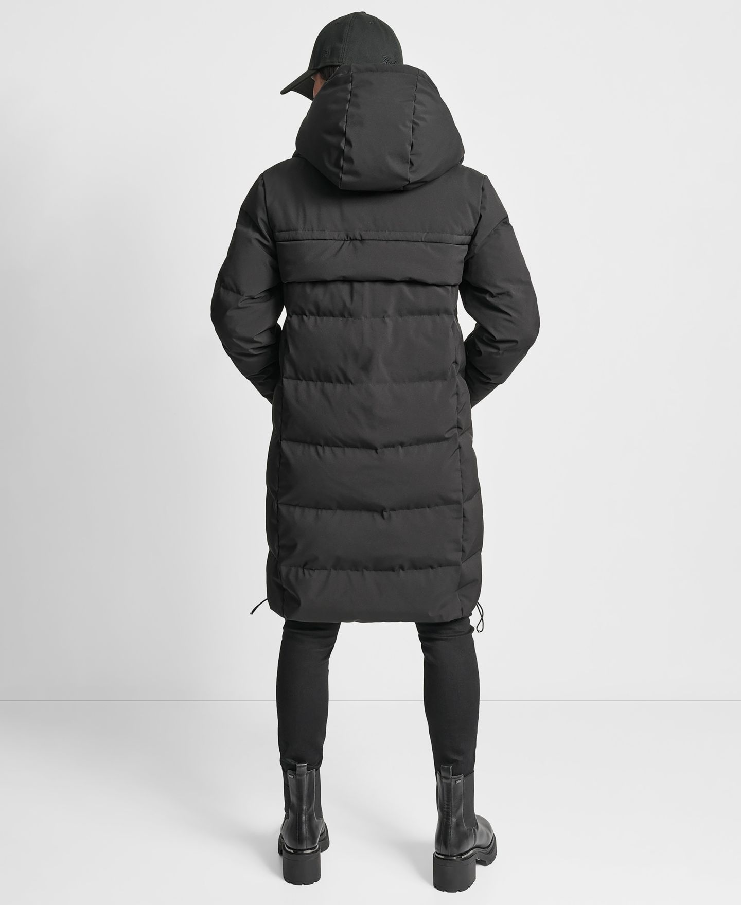 Женская куртка DKNY Stand Collar Zipper Puffer, цвет: Чёрный — фото 7