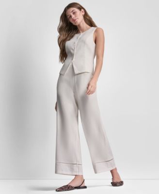 Women's Crewneck Button-Front Vest