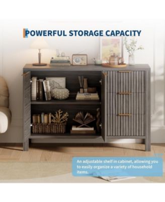 47" Buffet Sideboard Cabinet with 2 Doors & 3 Drawers, Wood Console Table