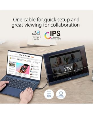 Tek MB17AHG 17.3 in. IPS Panel FHD 1920 x 1080 16-9 Scale 5 ms 144HZ 2XUSB-C HDMI Portable Monitor, Black