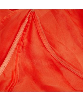 Women's Red Silk Organza Natura High-Low Tiered Dress