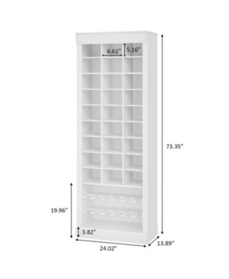 10-Tier Shoe Storage Cabinet, Tall Wooden Shoe Rack with 27 Cubbies, Freestanding Shoe Organizer for Entryway, Living Room