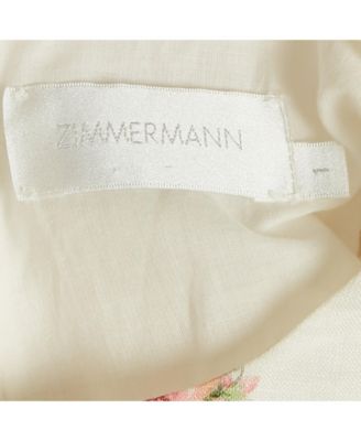 Women's White Floral Print Linen Maxi Dress