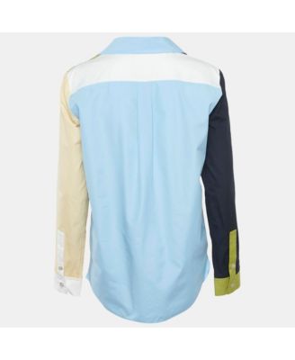 Women's Colorblocked Cotton Long Sleeve Shirt