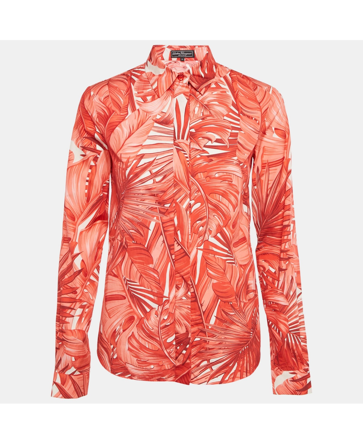 Pre-Owned Salvatore Ferragamo Women's Tropical Print Cotton Shirt