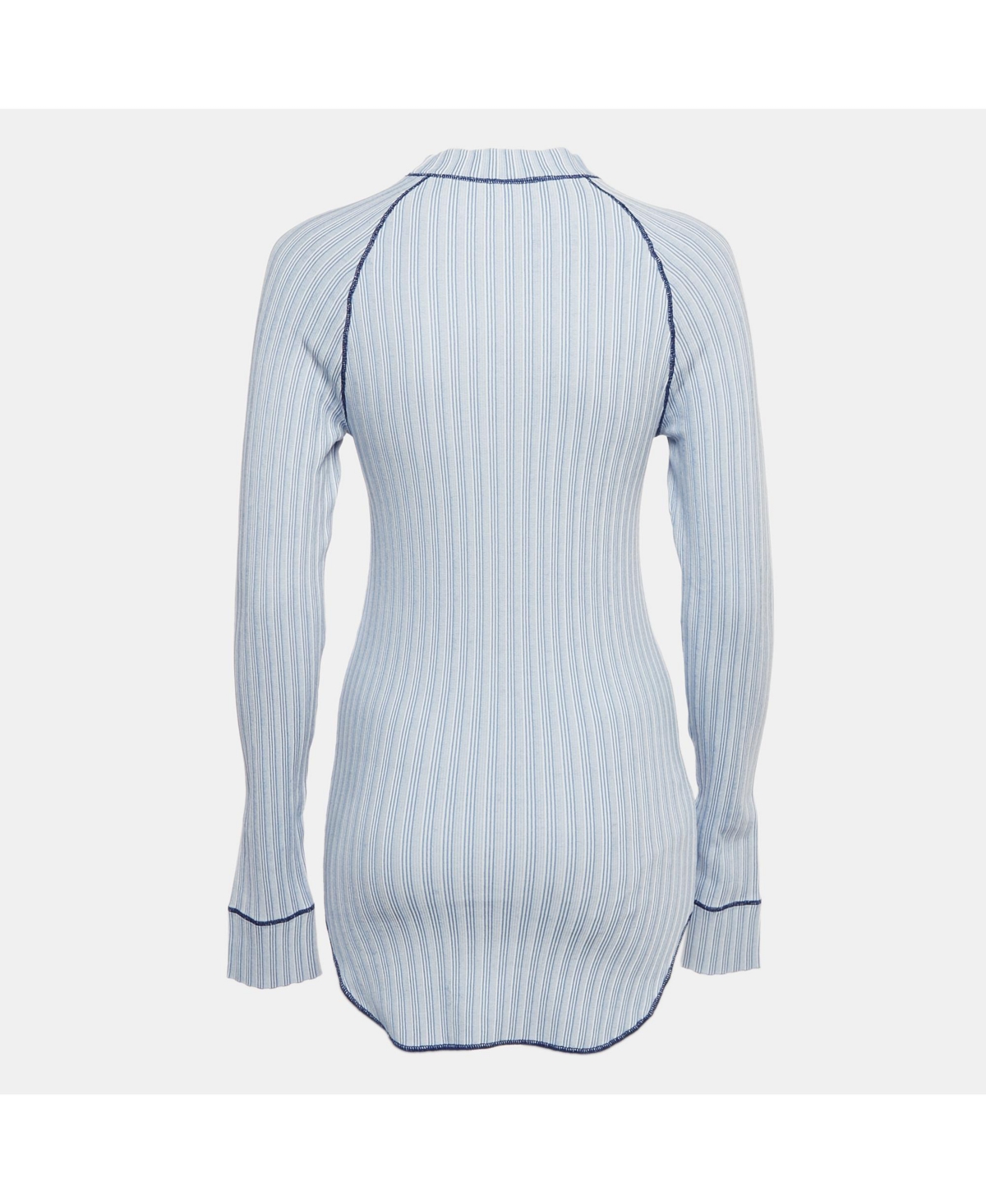 Pre-Owned Salvatore Ferragamo Women's Blue Stripe Knit Long Sleeve Sweatshirt