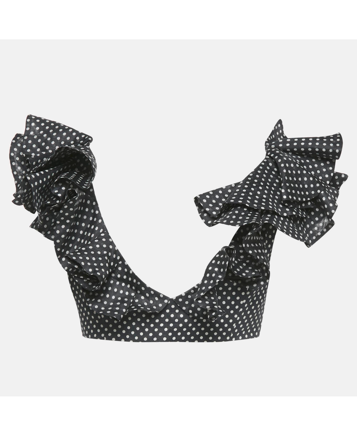 Pre-Owned Zimmermann Women's Polka Dots Linen Painted Heart Cascade Top