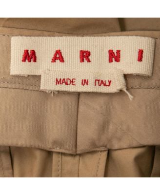 Women's Tan Cotton Straight-Leg Trousers