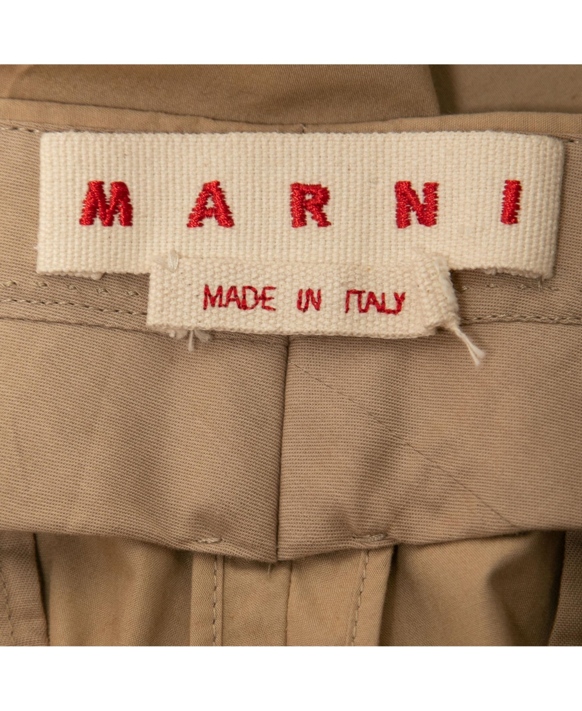 Pre-Owned Marni Women's Tan Cotton Straight-Leg Trousers