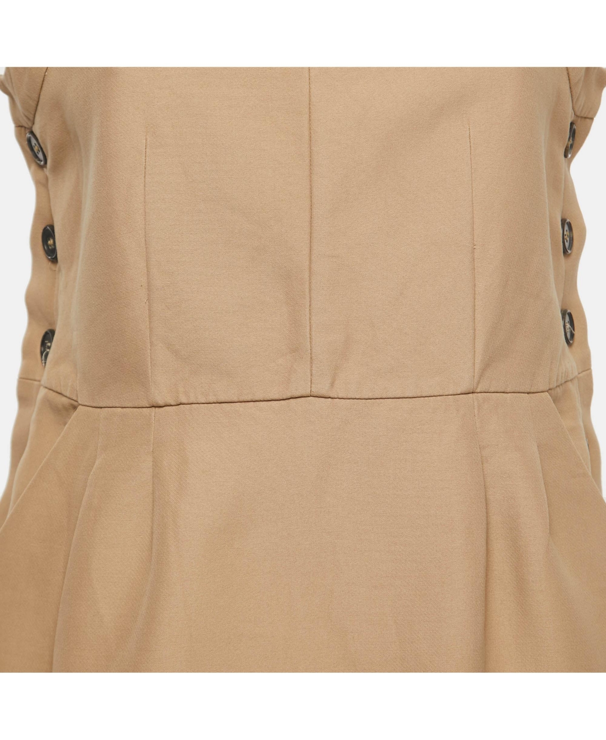 Pre-Owned Marni Women's Beige Cotton Buttoned Sleeveless Peplum Top
