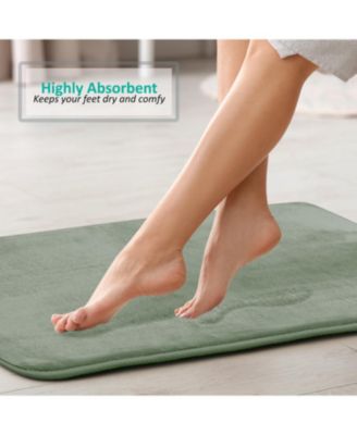Ultra-Soft Plush Memory Foam Non-Slip Bath Rug, 17" x 24"