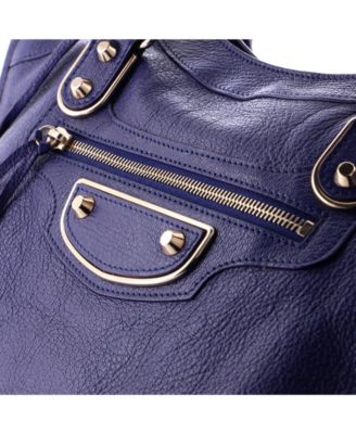 Medium City Classic Metallic Edge Bag Leather