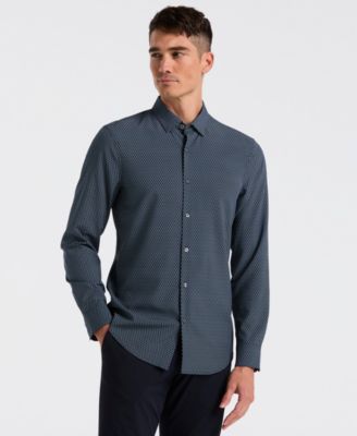 Men's Slim-Fit Diamond Geo-Print Shirt