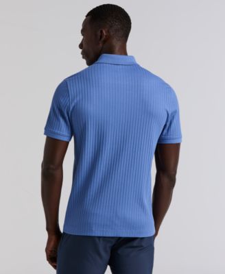 Men's Slim-Fit Ribbed-Knit Quarter-Zip Polo Shirt 
