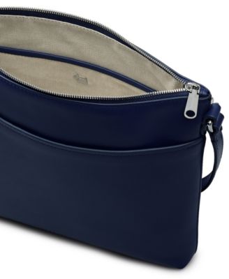 Pockets Large Leather Ziptop Crossbody Bag