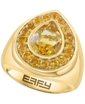 Citrine Ring (2-1/5 ct. t.w.) in 14k Yellow Gold Over Silver