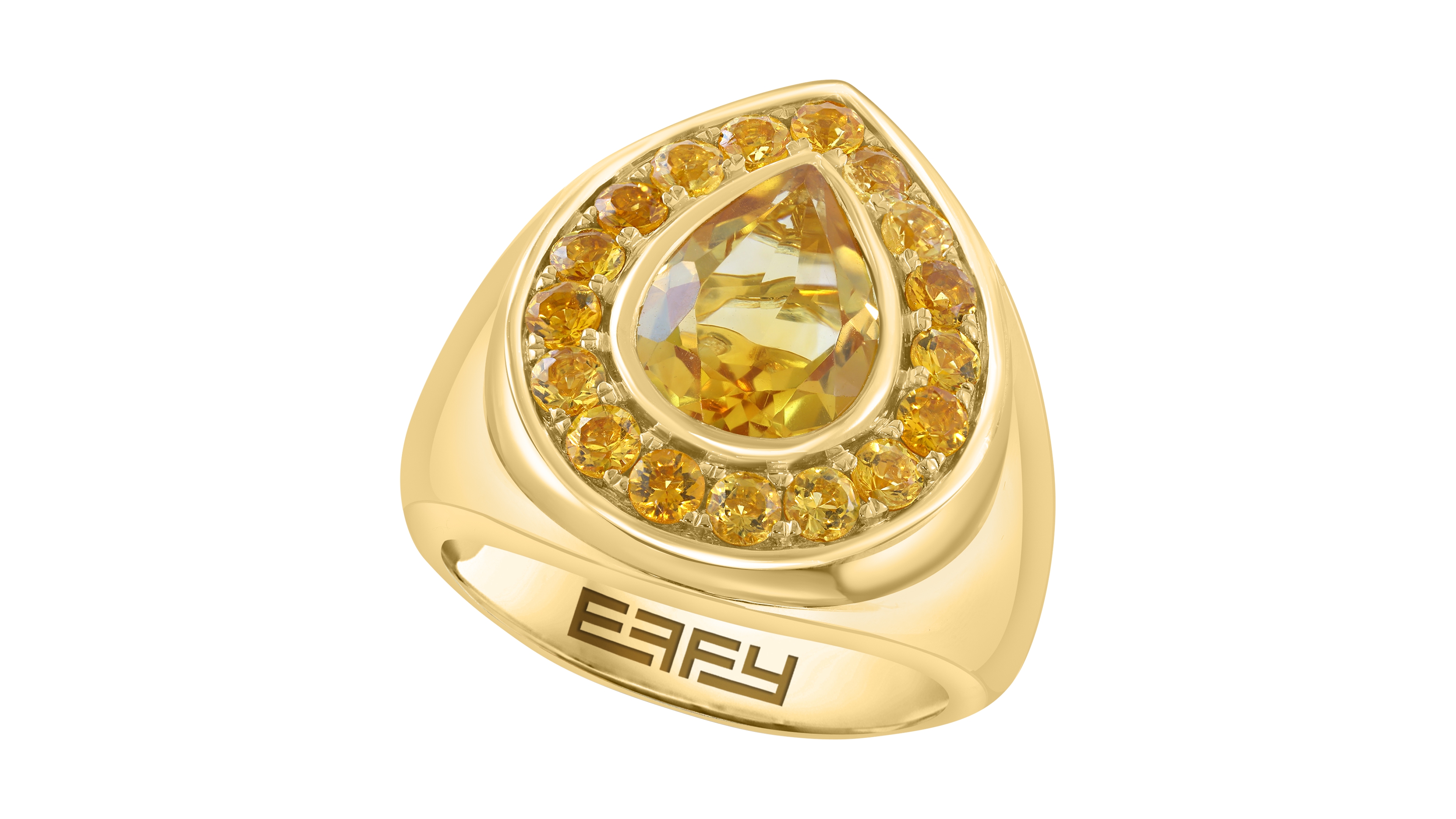 Effy Collection Citrine Ring (2-1/5 ct. t.w.) in 14k Yellow Gold Over Silver